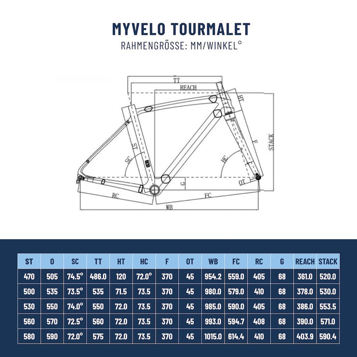 rennrad komfort geometrie MYVELO Tourmalet Rennrad